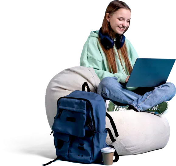 Student with laptop